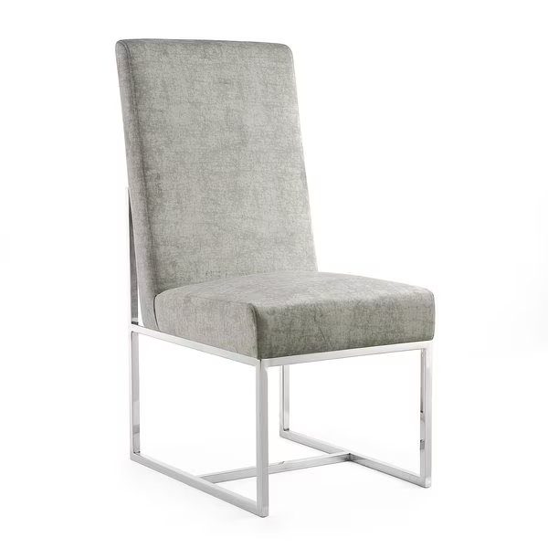 Element Velvet Dining Chair in Steel, Manhattan Comfort, Mfr#: DC030-ST